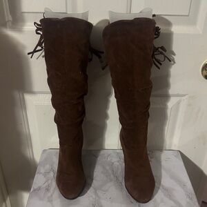 Rampage Over the Knee Brown Boots